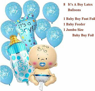 Baby Boy Shower Foil balloons With Its a Boy latex Baloons Set
