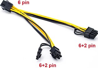 6 Pin To Dual 8 Pin (6+2) Pci Express Spiltter Cable For Graphic Cards Gpu Vga Mining High Quality