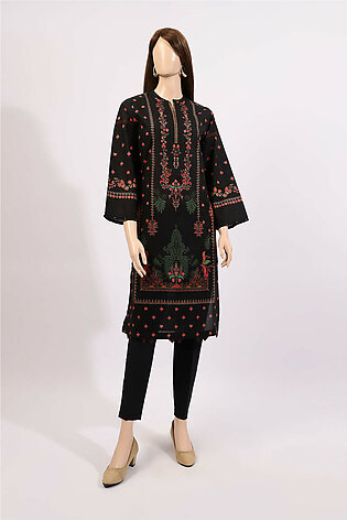Saya Unstitched 2 Piece Printed Lawn (shirt/trouser) For Women And Girls - Color: Black - Design Code: Wu2p-3149