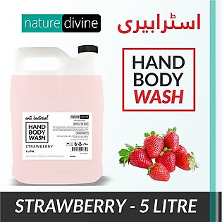 5 Litre Antibacterial Strawberry Hand Wash, Hand Soap, Body Wash Liquid - Family Pack