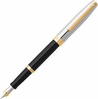 Sheaffer Sagaris 9475 Black Chrome Cap Featuring Gold Tone Trim Fountain Pen