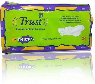 Trust Finest Sanitary Napkins Regular Long Sticks-ons 10 Thicks