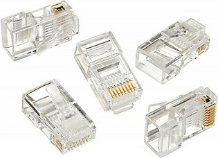 Pack Of 5 To 100 Crystal 8pin Rj45 Modular Plug Rj-45 Network Cable Connector Adapter For Cat5 Cat5e Cat6 Rj 45 Ethernet Cable Plugs 50 To 100 Piece Packet