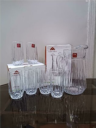 Hight Quality 7 Pcs Jug , Pitcher And Glass Set In Box Packed Made In China