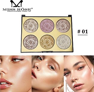 Miss Rose New Makeup 6 Color Glow Highlighter Palette