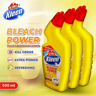 Pack Of 3 Kleen Bleach Household Power 500 Ml - Anti Stain, Bright Clean, Cleaner Bleach, Germs Killer - Toilet Cleaner Powerful Cleaning Gel - Toilet Cleaner Bleach Gel - Cleaner For Table, Refrigerator, Laminated Woods, Toilet Fixtures, Fiberglass