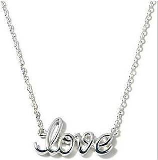 Prieve - Silver Stainless Steel Love Necklace/locket/pendants For Girls/women With Chain Silver Innerwear Fashion, Silver Love Heart Lockets For Girls, Trendy Chain Love Pendant Necklace For Women