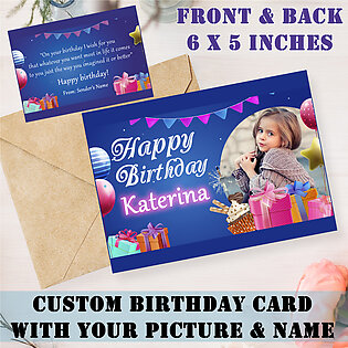 Happy Birthday Card Greeting Card Wishing Card Your Custom Printed Photo And Text