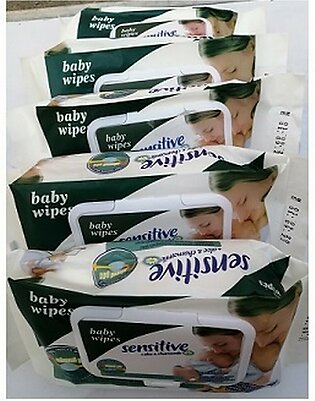 Baby Wipes Sensitive (5 Packs) (70 Wet Sheets Each) Large And Soft Baby Wipes With Cap/lid. Extra Soft Sensitive Baby Wipes Rash Free Wipes