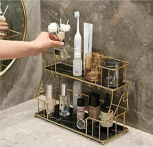 Makeup Bathroom Vanity Tray, Perfume Soap Towel Holder Skincare Organizer Countertop
