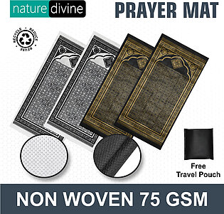 Pack of 4 Travel Prayer Mat Jae Namaz White and Black Non Woven Safri Janamaz