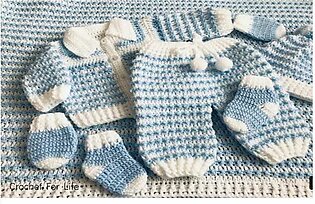 Baby Boys Woolen Dress (blanket Not Included) / Babies Crochet Dress / Soft Dress Set For Boys