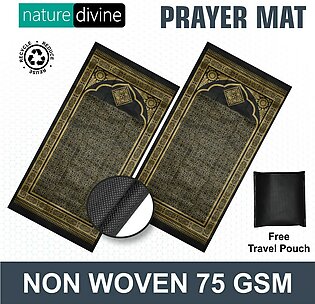 Pack of 2 Travel Prayer Mat Jae Namaz Black Non Woven Safri Janamaz