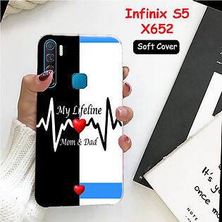 Infinix S5 Mobile Cover - Mom Dad Soft Back Cover Case For Infinix S5