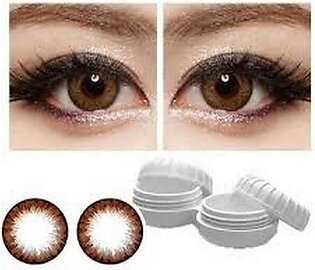 1 Pair Three Tone Pair Of Contact Lens Multi Color Eye Lenses Soft Eye Lences With Solutions High Quality With Free Kit Brown