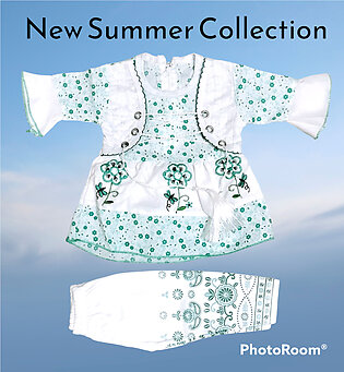 Toddler Baby Girls Summer Dress Frock Short Sleeve Cotton Dress With Trouser