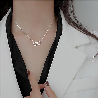 Double Heart Choker Necklace For Women Girl