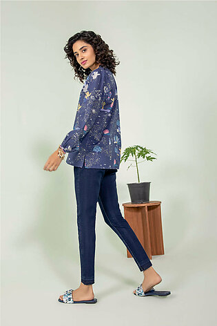 West By Sapphire Printed Lawn Top