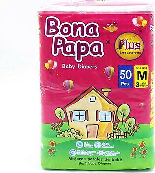 Bona Papa Plus Baby Diapers - ,2, Size Medium - 50Pcs