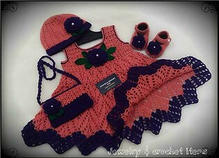 Customizable Woolen Dress For Baby Girl / Crochet Dress / Baby Clothes