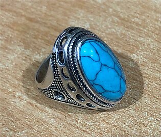New Vintage Blue Stone Turkish Ring For Men And Boys