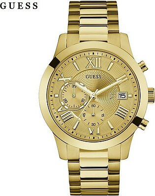 Guess Gold Dial Gold Stainless Steel Chronograph Watch For Men-w0668g4