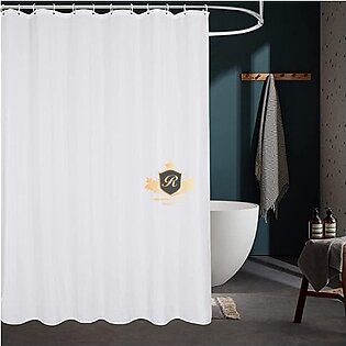 Bathroom Shower Curtain Waterproof Mould Free Mildew Resistant Shower Curtain, Heavy Duty 100% Polyester Fabric Curtains Liner Washable & Wipe Clean 180 X 180cm Or 6'x 6'