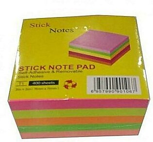 Sticky Note Pad Mix Colour 400 Sheets In A Pad - (a-s)