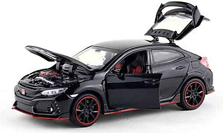 Honda Civic Type-R Racer Die Cast Scale Model Car - Black - 6 Inches