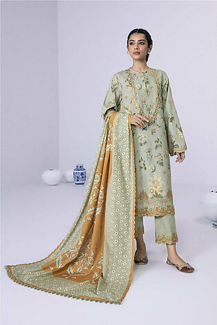 Sapphire 3 Piece - Embroidered Khaddar Suit Unstitched Winter Collection
