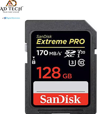 SanDisk Extreme PRO 128GB - 170 MB/s - SDXC / UHS-I / U3 / V30 - Memory Card
