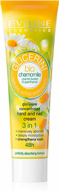 Eveline Glycerin Bio Chamomile Hand And Nails 3in1 Cream 100ml