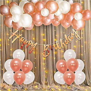 Special Birthday Black and Gold Balloon Decoration Combo Kit with Birthday Banner and Fairy Lights +,Balloons,Light, Themed for boys, Girls ,& Babies