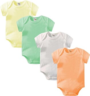 Bindas Collection Pack Of 4 Summer Plain Rompers For Babies