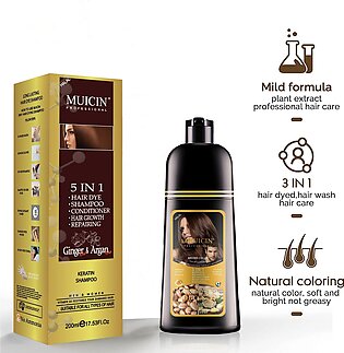 Muicin - 5 In 1 Hair Color Shampoo With Ginger & Argan Oil