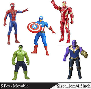 5 Pcs Set - Action Figures Small Toys Movable - Size 11cm / 4.5 Inch