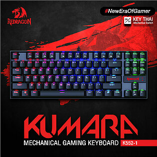 Redragon K552 KUMARA Tenkeyless RGB Mechanical Gaming Keyboard Metal Plate TKL 87 Keys Blue Switch Clicky
