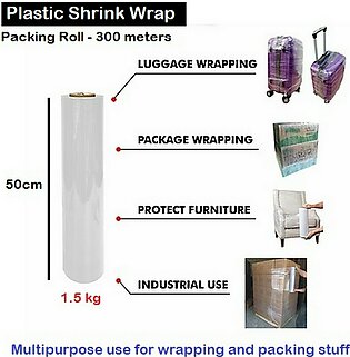 Shrink Wrap Jumbo Size 50cm - Pvc Packing Roll 300m Sheet For Wrapping/packing Luggage/parcels/cartons