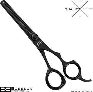 Phantom Black High Carbon Steel Thinning Scissors 6.5” Hairdressing Razor Shears Professional Salon Barber Haircut Scissors