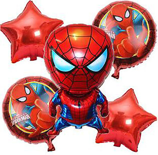 Spiderman Theme Foil Balloon 5 Pieces Set