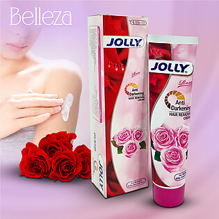 Jolly Rose Hair Removal Cream - 100% Natural & Organic - Facial Hair Removal - Best For Sensitive Skin - Makes Skin Smooth | Silky - Face & Body Hair Removal Cream