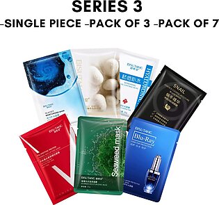 Face Sheet Mask Pack, imported Facial Sheet mask, Anti Acne, Moisturizing mask, Skin Nourishing mask, Series 2 (7 Flavors) 1pc/3pcs/7pcs