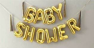 10 letter baby shower foil balloons in golden colour girl boy