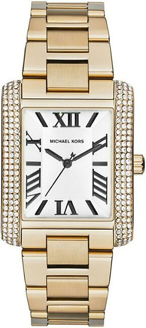 Michael Kors Emery Gold Stainless Steel White Dial Watch For Women- Mk-3254