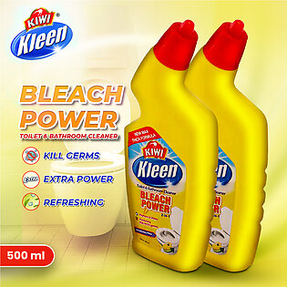 Pack of 2 Kleen Bleach Household Power 500 ML - anti stain, bright Clean, Cleaner Bleach, germs killer - Toilet Cleaner Powerful cleaning Gel - Toilet Cleaner Bleach Gel - cleaner for table, refrigerator, laminated woods, toilet fixtures, fiberglass