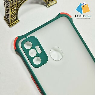 Tecno Spark 7 - Matte Translucent Shockproof Hybrid Armor Back Case Cover - Camera Protection Case