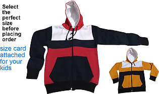 Fleece Hood - Zipper Hoodies For Kids Pack of  1 - Fleece Hoodies Multi Colors