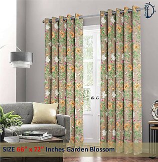 Garden Blossom Printed Jacquard Fancy Curtains  Pair packed eyelet ring curtain  Multiple SIzes