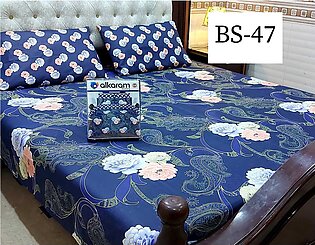 Printed King Size Bedsheet Set With Pillow Cover Cotton Bed Sheet
