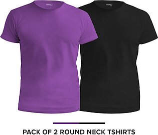 Select by Daraz  - T shirt For Men & Boys (Round Neck)  -  Black & Plum